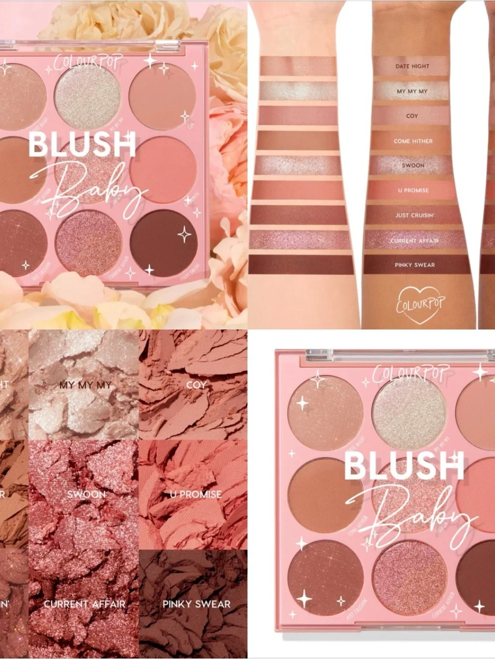 Colourpop Eyeshadow Palette Bundle with So Juicy Plumping Glossy Lip Oil - NEW